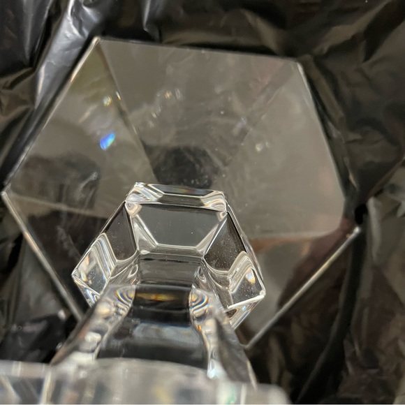 Vintage Val St Lambert Crystal Candlestick Holders 6.75” Tall Set of Two 1960 - Picture 6 of 7